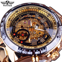 Charger l'image dans la galerie, Winner New Number Sport Design Bezel Golden Watch Mens Watches Top Brand Luxury Montre Homme Clock Men Automatic Skeleton Watch