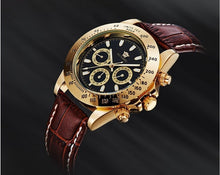 Charger l'image dans la galerie, OUYAWEI Automatic Self Wind Mens Montre Homme Watch Leather Strap Waterproof Luxury Style Male Black Wristwatch Reloj Masculino
