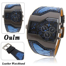 Charger l'image dans la galerie, OULM Dual Face 5.2cm Large Dial Fashion Brand Watches for Men Cool White Leather Causal Quartz Watch Montre Homme Sport Marque