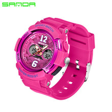 Charger l'image dans la galerie, SANDA Women Sports Watches Fashion Waterproof LED Multifunction Digital Wristwatches Quartz Watch Montre Femme Relogio Feminino