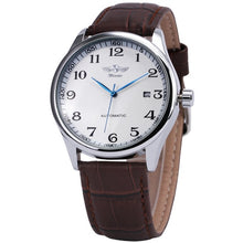 Charger l'image dans la galerie, Fashion Business Men Automatic Wrist Watches Leather Strap Male Mechanical Watches Calendar Date Clock montre homme +GIFT BOX
