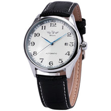 Charger l'image dans la galerie, Fashion Business Men Automatic Wrist Watches Leather Strap Male Mechanical Watches Calendar Date Clock montre homme +GIFT BOX