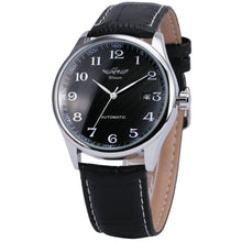Charger l'image dans la galerie, Fashion Business Men Automatic Wrist Watches Leather Strap Male Mechanical Watches Calendar Date Clock montre homme +GIFT BOX
