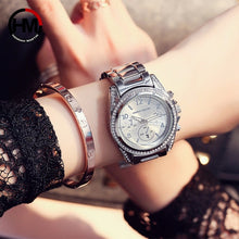 Charger l'image dans la galerie, Drop Shipping Rose Gold Top Luxury Brand Women Rhinestone Watches Montre Femme Calendar Waterproof Fashion Dress Ladies watch