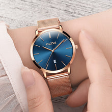 Charger l'image dans la galerie, Ultra thin Ladies Watch Brand Luxury Women Watches Waterproof Rose Gold Stainless Steel Quartz Calendar Wrist Watch montre femme