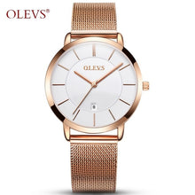 Charger l'image dans la galerie, Ultra thin Ladies Watch Brand Luxury Women Watches Waterproof Rose Gold Stainless Steel Quartz Calendar Wrist Watch montre femme