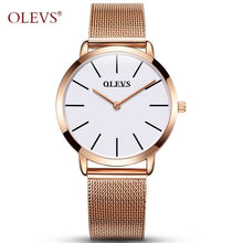 Charger l'image dans la galerie, Ultra thin Ladies Watch Brand Luxury Women Watches Waterproof Rose Gold Stainless Steel Quartz Calendar Wrist Watch montre femme