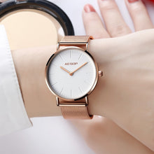 Charger l'image dans la galerie, AESOP Top Brand Luxury Fashion Women Watches Ladies Rose gold steel bracelet Quartz Wrist watch Montre Femme Relogio feminino