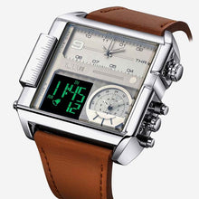 Charger l'image dans la galerie, Square Watches Men Led Waterproof Multiple Time Zone Mens Watches Brand Luxury Relogio Masculino Montre Homme Sport Watch