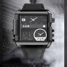 Charger l'image dans la galerie, Square Watches Men Led Waterproof Multiple Time Zone Mens Watches Brand Luxury Relogio Masculino Montre Homme Sport Watch