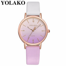 Charger l'image dans la galerie, Drop Shipping Women Gradient Rainbow Design Watch Casual Luxury Fashion Leather Sport YOLAKO Quartz Wrist Watch Relogio Feminino