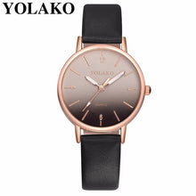 Charger l'image dans la galerie, Drop Shipping Women Gradient Rainbow Design Watch Casual Luxury Fashion Leather Sport YOLAKO Quartz Wrist Watch Relogio Feminino
