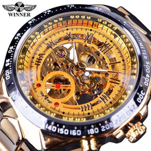 Charger l'image dans la galerie, Winner New Number Sport Design Bezel Golden Watch Mens Watches Top Brand Luxury Montre Homme Clock Men Automatic Skeleton Watch