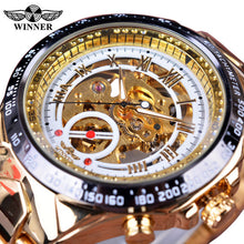 Charger l'image dans la galerie, Winner New Number Sport Design Bezel Golden Watch Mens Watches Top Brand Luxury Montre Homme Clock Men Automatic Skeleton Watch