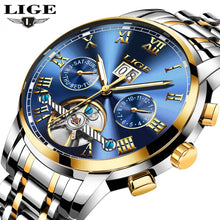 Charger l'image dans la galerie, LIGE Mens Watches Top Brand Luxury Automatic Mechanical Watch Men Business Full Steel Waterproof Sport Wrist Watch Montre Homme