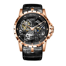 Charger l'image dans la galerie, OBLVLO Luxury Open Work Design Mens Watches Skeleton Dial Calfskin Strap Watch Automatic Movement Waterproof Montre Homme RM-1