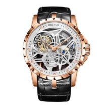 Charger l'image dans la galerie, OBLVLO Luxury Open Work Design Mens Watches Skeleton Dial Calfskin Strap Watch Automatic Movement Waterproof Montre Homme RM-1