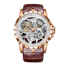 Charger l'image dans la galerie, OBLVLO Luxury Open Work Design Mens Watches Skeleton Dial Calfskin Strap Watch Automatic Movement Waterproof Montre Homme RM-1