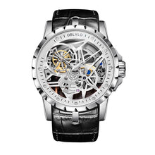 Charger l'image dans la galerie, OBLVLO Luxury Open Work Design Mens Watches Skeleton Dial Calfskin Strap Watch Automatic Movement Waterproof Montre Homme RM-1