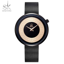 Charger l'image dans la galerie, Luxury Women Watches Stainless Steel Mesh Band Quartz Watch Shengke Brand Women Montre Femme SK Ladies Clock Relogio Feminino