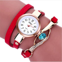 Charger l'image dans la galerie, Women Watches Fashion Casual Bracelet Watch Woman Relogio Leather Band Rhinestone Analog Quartz Watch Female Clock Montre Femme