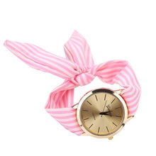 Charger l'image dans la galerie, ladies watches relojes mujer Summer Style Fashion Women Stripe Floral Cloth Quartz Bracelet Wristwatch Watch montre femme Ff