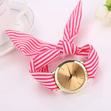 Charger l'image dans la galerie, ladies watches relojes mujer Summer Style Fashion Women Stripe Floral Cloth Quartz Bracelet Wristwatch Watch montre femme Ff