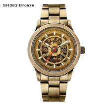 Charger l'image dans la galerie, Vintage Bronze Automatic Watch Skeleton Men Watch Steampunk Transparent Mechanical Mens Watches Full Metal Clock montre homme
