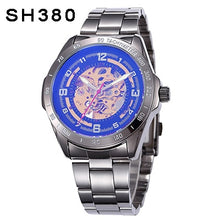 Charger l'image dans la galerie, Vintage Bronze Automatic Watch Skeleton Men Watch Steampunk Transparent Mechanical Mens Watches Full Metal Clock montre homme