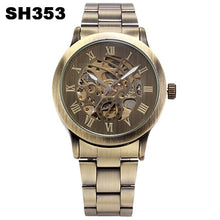 Charger l'image dans la galerie, Vintage Bronze Automatic Watch Skeleton Men Watch Steampunk Transparent Mechanical Mens Watches Full Metal Clock montre homme
