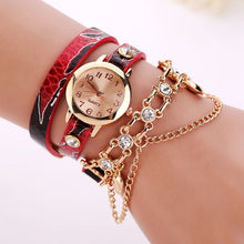 Charger l'image dans la galerie, Women Watches 2019 Relogio Feminino PU Leather Rhinestone Rivet Chain Quartz Wristwatch Bracelet Watch Women Montre Femme Gift