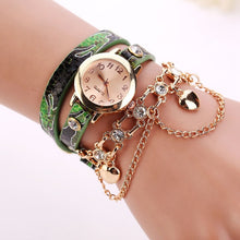 Charger l'image dans la galerie, Women Watches 2019 Relogio Feminino PU Leather Rhinestone Rivet Chain Quartz Wristwatch Bracelet Watch Women Montre Femme Gift