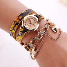 Charger l'image dans la galerie, Women Watches 2019 Relogio Feminino PU Leather Rhinestone Rivet Chain Quartz Wristwatch Bracelet Watch Women Montre Femme Gift