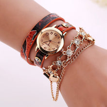Charger l'image dans la galerie, Women Watches 2019 Relogio Feminino PU Leather Rhinestone Rivet Chain Quartz Wristwatch Bracelet Watch Women Montre Femme Gift