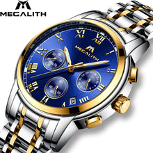 Charger l'image dans la galerie, MEGALITH Luxury Luminous Watches Men Waterproof Stainless Steel Analogue Wrist Watch Chronograph Date Quartz Watch Montre Homme
