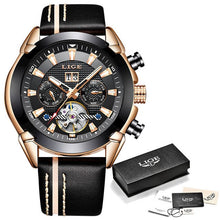 Charger l'image dans la galerie, New Sport Mechanical Watches LIGE Mens Business Leather Automatic Mechanical Watch Men Military Waterproof Clock Montre Homme