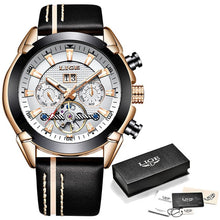 Charger l'image dans la galerie, New Sport Mechanical Watches LIGE Mens Business Leather Automatic Mechanical Watch Men Military Waterproof Clock Montre Homme