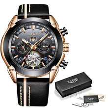 Charger l'image dans la galerie, LIGE New Mens Mechanical Watch Tourbillon Automatic Mechanical Watch Mens Military Leather Waterproof Sports Clock Montre Homme
