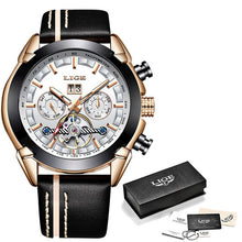 Charger l'image dans la galerie, LIGE New Mens Mechanical Watch Tourbillon Automatic Mechanical Watch Mens Military Leather Waterproof Sports Clock Montre Homme