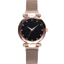 Charger l'image dans la galerie, Luxury Diamond Rose Gold Women Watches Starry Sky Magnetic Mesh Ladies Quartz Wrist Watch For relogio feminino montre femme 2018