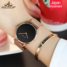 Charger l'image dans la galerie, AESOP Top Brand Luxury Fashion Women Watches Ladies Rose gold steel bracelet Quartz Wrist watch Montre Femme Relogio feminino
