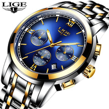 Charger l'image dans la galerie, Montre Homme  Watch Men Luxury Brand LIGE Chronograph Men Sport Watch Waterproof Full Steel Quartz Men Watches Relogio Masculino