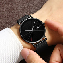 Charger l'image dans la galerie, Men Black Sport Mesh Belt Calendar Watch Relogio Masculino Minimalist Mens Watches Brand Relogios Reloj Hombre Montre Homme 2019