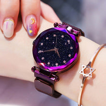 Charger l'image dans la galerie, Luxury Diamond Rose Gold Women Watches Starry Sky Magnetic Mesh Ladies Quartz Wrist Watch For relogio feminino montre femme 2018