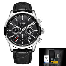 Charger l'image dans la galerie, LIGE New Fashion Gift Men Watch Leather Analog Quartz watches 30M Waterproof Chronograph Sport Date Watch Men montre homme 2019