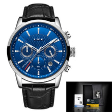 Charger l'image dans la galerie, LIGE New Fashion Gift Men Watch Leather Analog Quartz watches 30M Waterproof Chronograph Sport Date Watch Men montre homme 2019