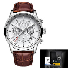 Charger l'image dans la galerie, LIGE New Fashion Gift Men Watch Leather Analog Quartz watches 30M Waterproof Chronograph Sport Date Watch Men montre homme 2019