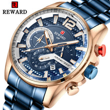 Charger l'image dans la galerie, 2019 Hot Brand Luxury Men's Waterproof Calendar Three-eye Timing Multi-function Steel Strap Sports Men Watch montre homme Saat