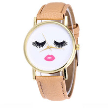 Charger l'image dans la galerie, Vansvar Eyelashes Long Ladies Watch Men's And Women's Watch PU Leather Band Analog Quartz Wrist Watch Women's Watch New#5/22