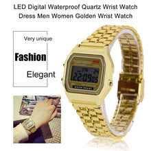 Charger l'image dans la galerie, New Arrival LED Digital Waterproof Quartz Wrist Watch Dress Golden Wrist Watch Women Men digital watch montre homme 2019